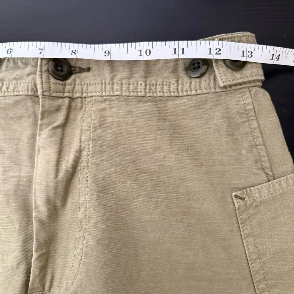 Everlane Fatigue Barrel Pants Womens 0 Tan Khaki High Rise Organic Cotton Linen
